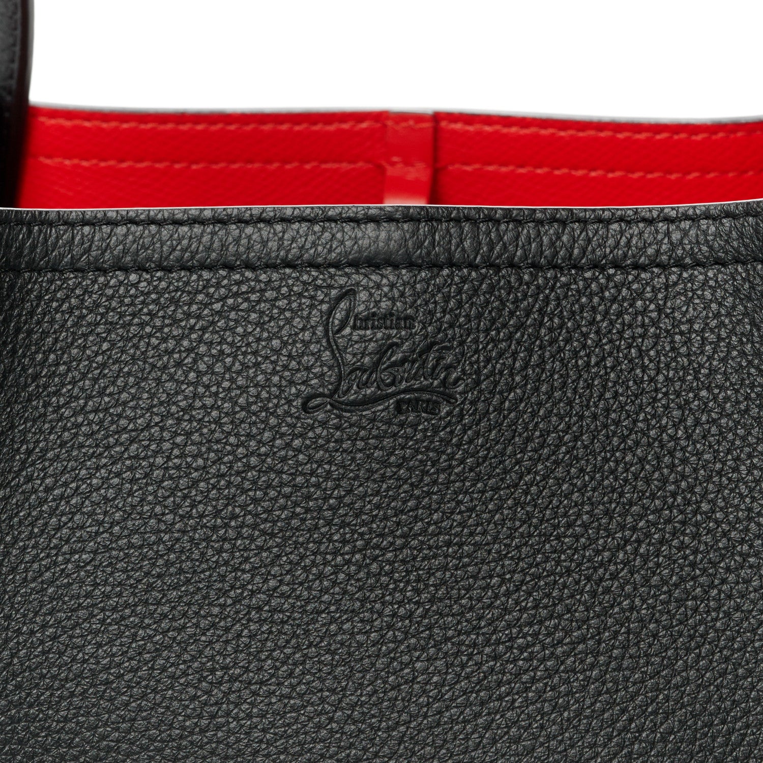 Christian Louboutin Calfskin Spiked Small Cabarock Shopper Tote Black 7 of 11
