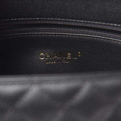 Chanel Caviar Lizard Embossed Quilted Small Coco Handle Flap Black 5 of 9