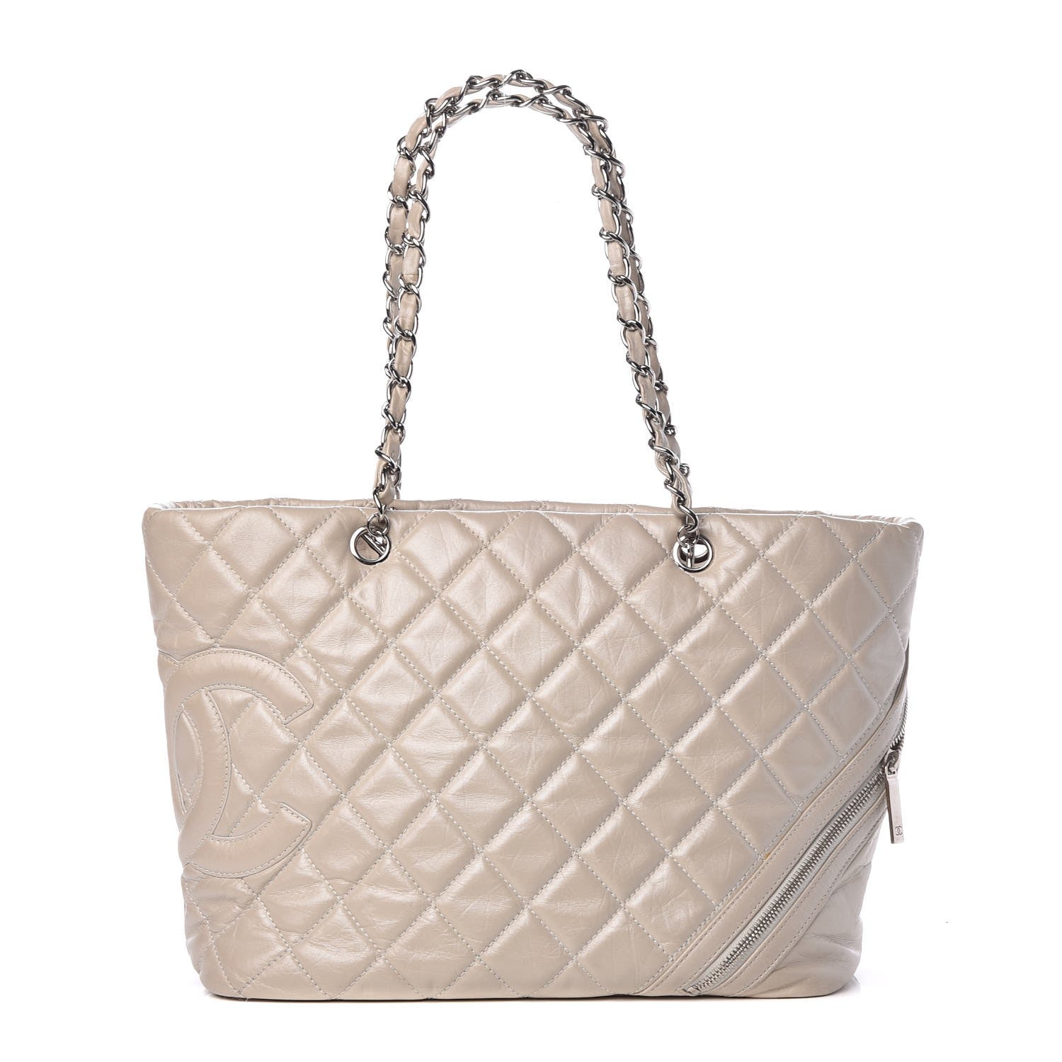 Chanel Aged Calfskin Quilted Large Cotton Club Tote Pearl 1 of 8