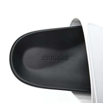 Hermes Calfskin Womens Chypre Sandals 39 White 7 of 9