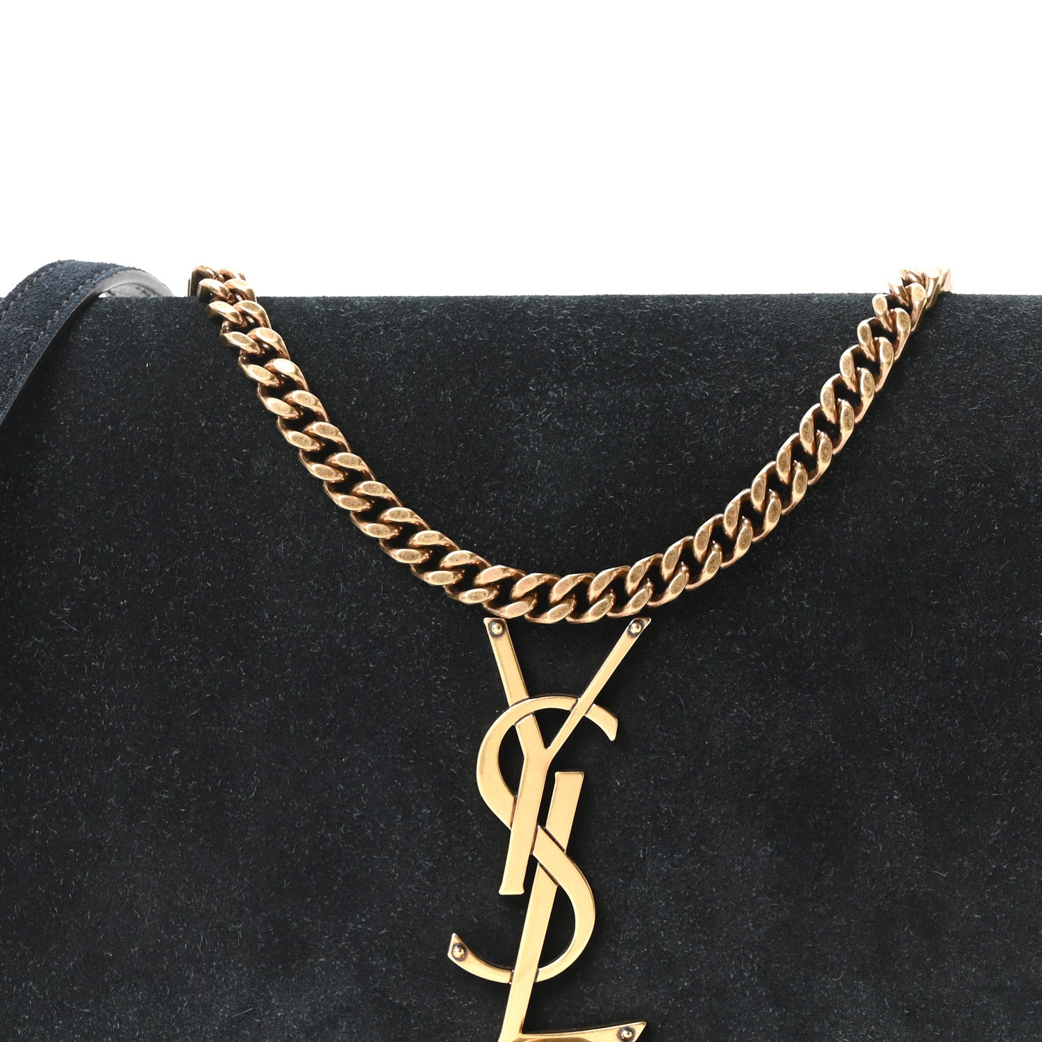 Saint Laurent Suede Monogram Tassel Kate 99 Baguette Bag Black 8 of 10
