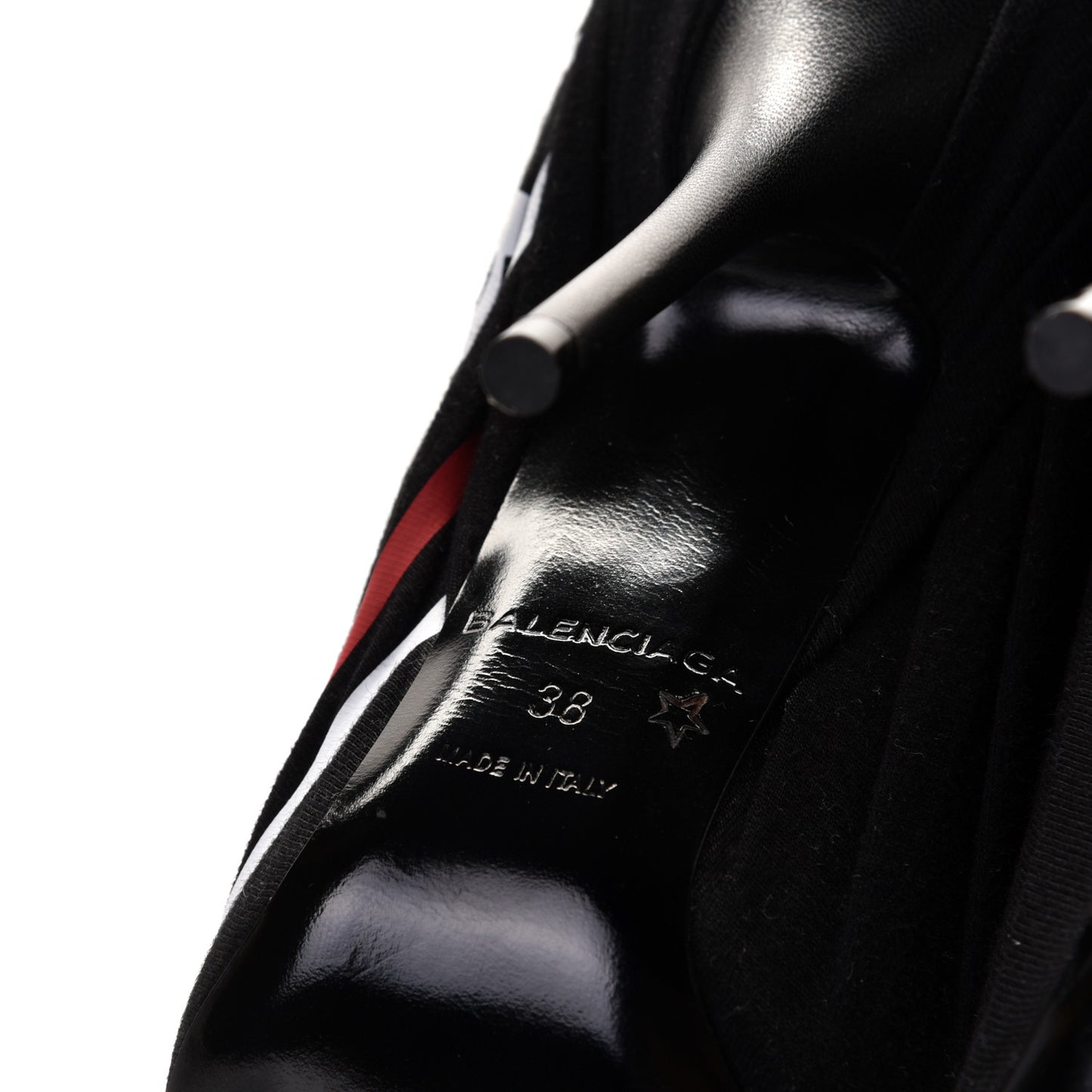 Jersey Crepe Political Campaign Logo Knife 115 Pointed Pumps 38 Black White Rouge