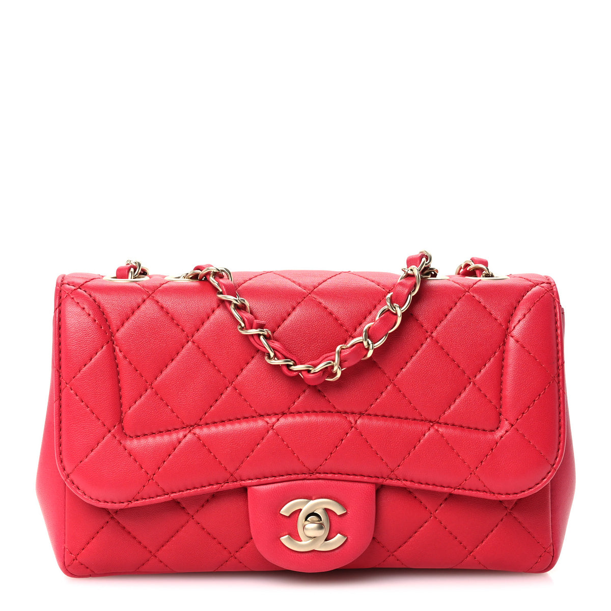 Chanel Lambskin Quilted Mini Mademoiselle Chic Flap Dark Pink 1 of 11