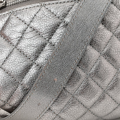 Chanel Metallic Calfskin Quilted Banane Waist Bag Fanny Pack Silver 11 of 12
