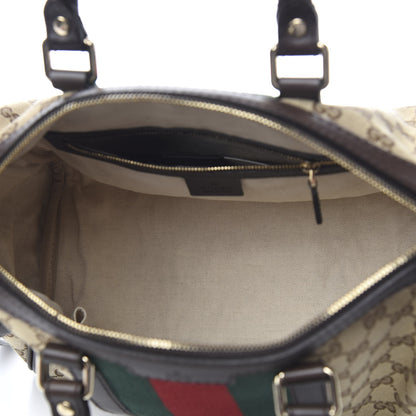 Gucci Monogram Vintage Web Medium Boston Dark Brown 4 of 10