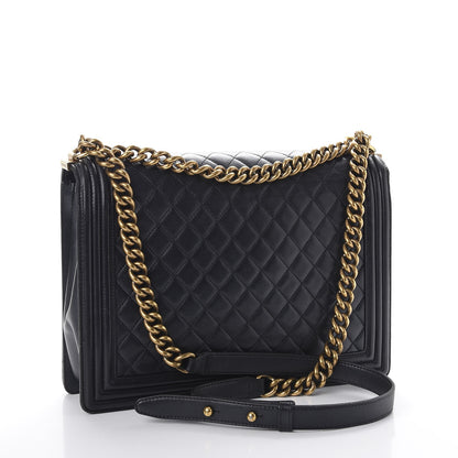 Chanel Lambskin Quilted Large Boy Flap Black 3 of 7