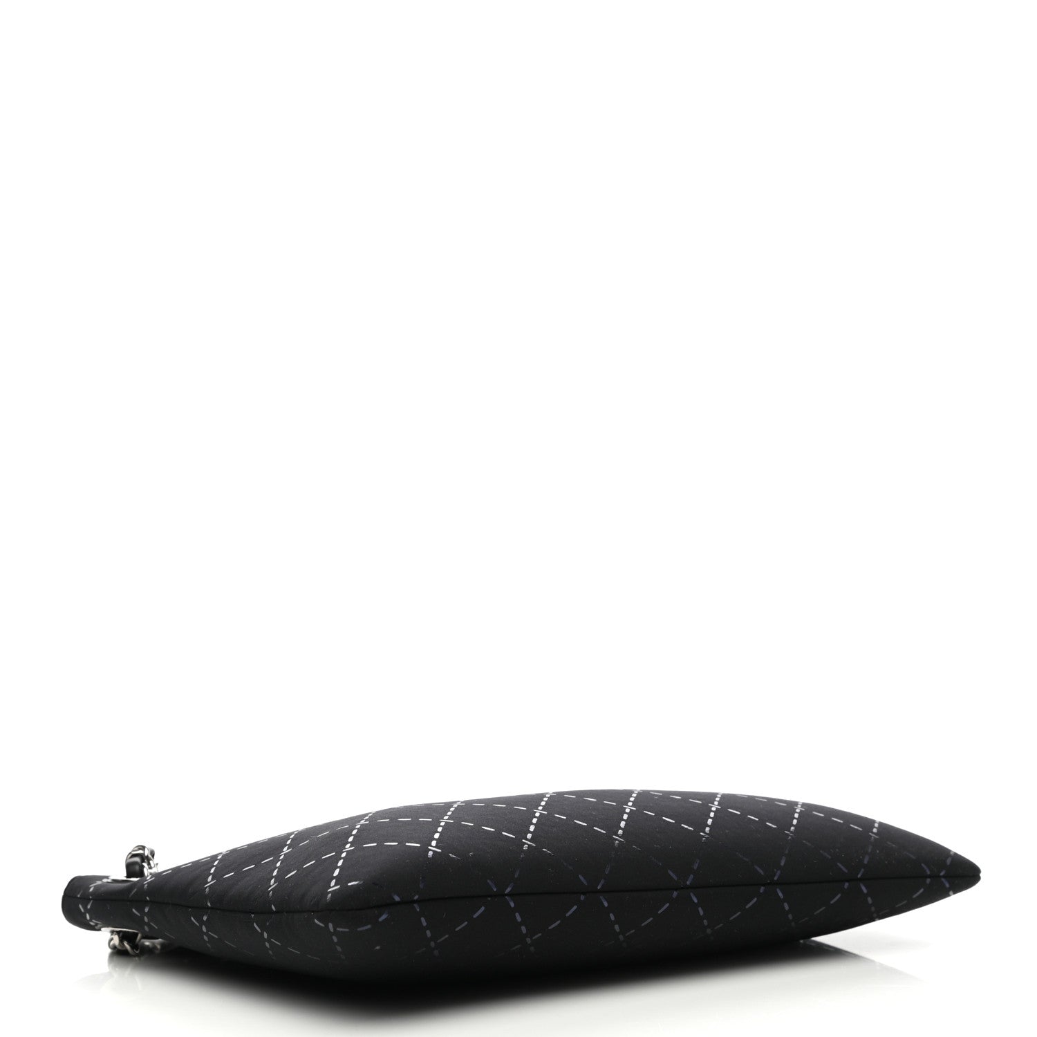 Chanel Neoprene Lambskin Printed Stitch Pouch With Handle Black 4 of 10