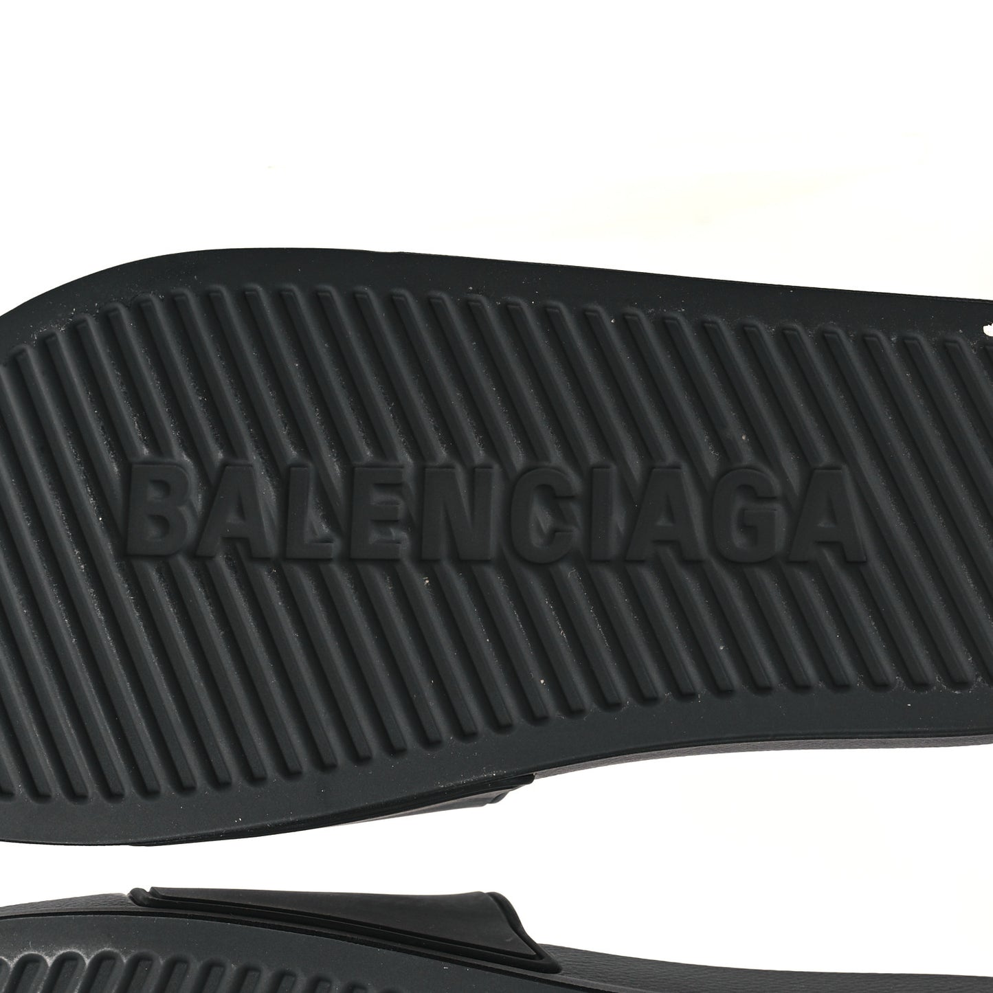 Rubber Paris Logo Womens Slide Sandals 35 Black