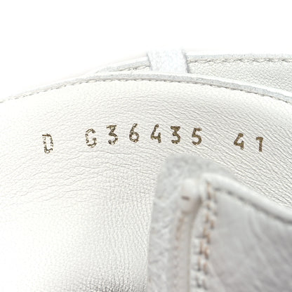Chanel Shiny Crumpled Lambskin Lace Up Combat Boots 41 White 6 of 8