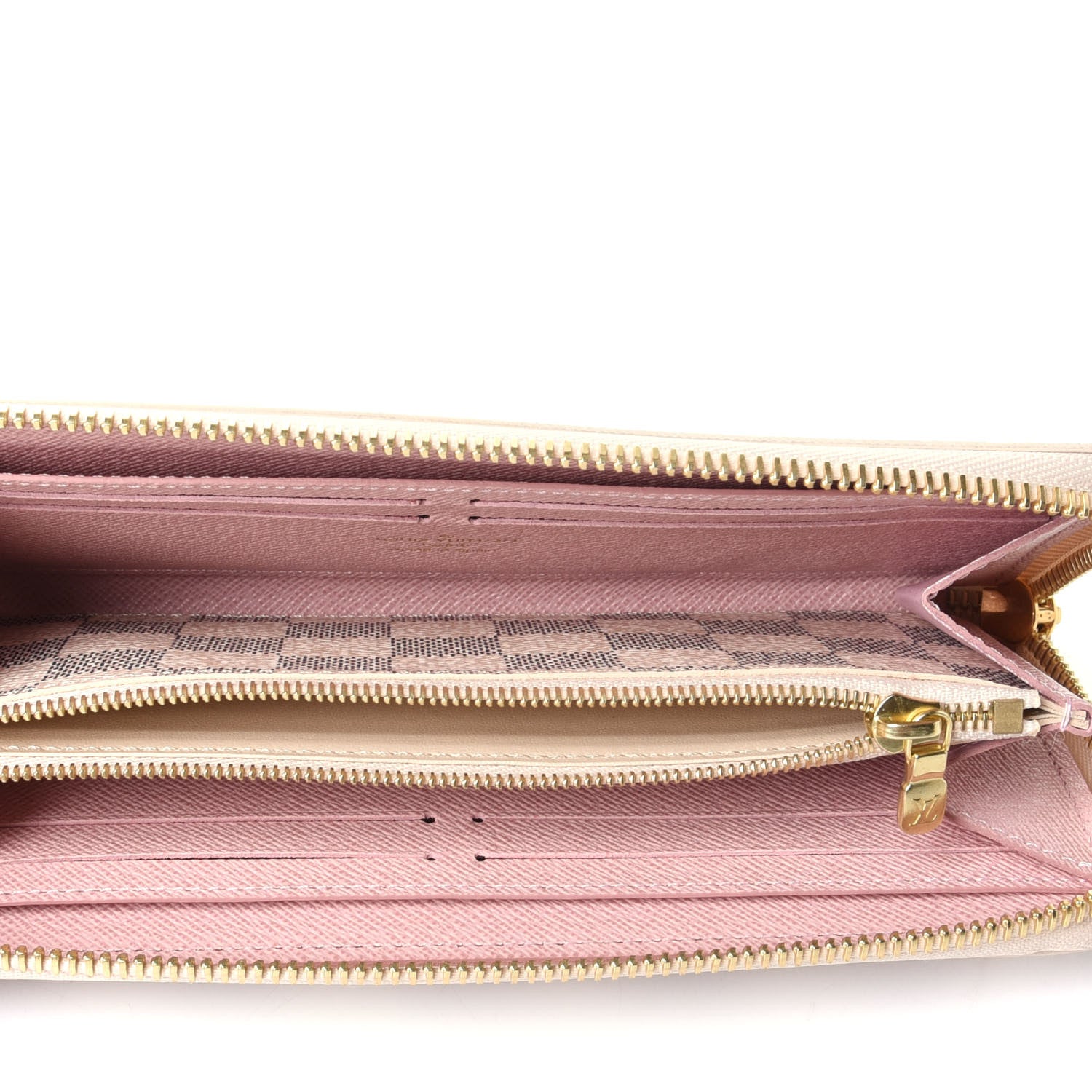 Louis Vuitton Damier Azur Clemence Wallet Rose Ballerine 3 of 4