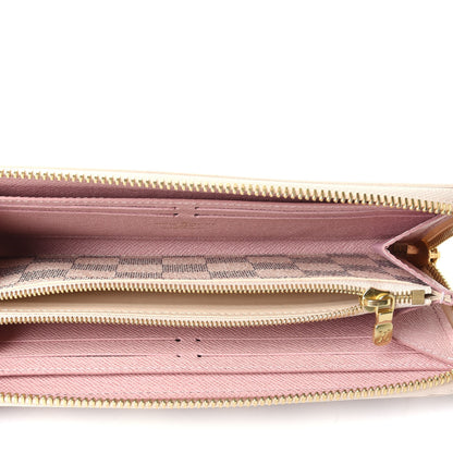 Louis Vuitton Damier Azur Clemence Wallet Rose Ballerine 3 of 4