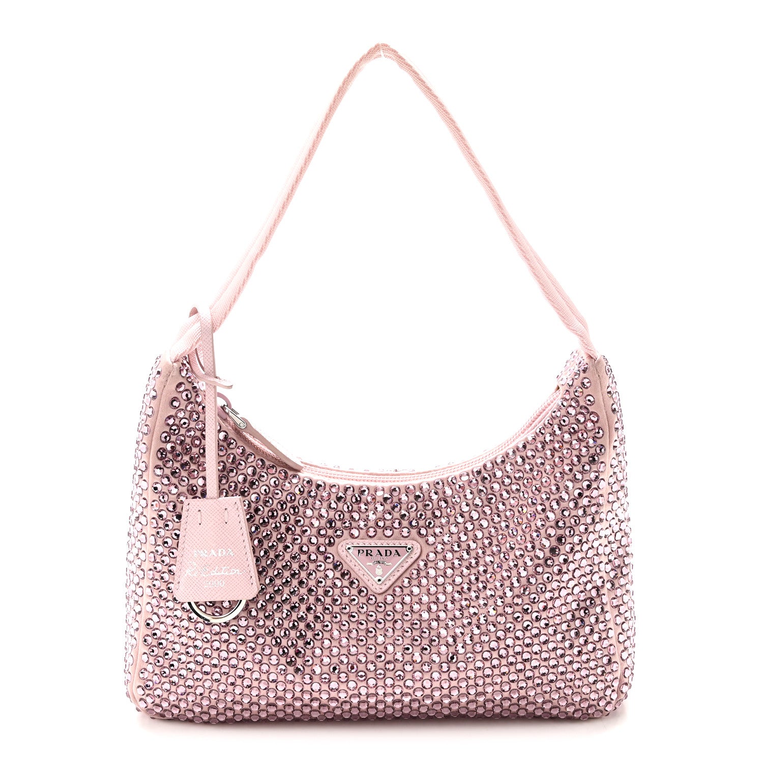Prada Satin Crystal Mini Re-Edition 2000 Bag Alabastro 1 of 9