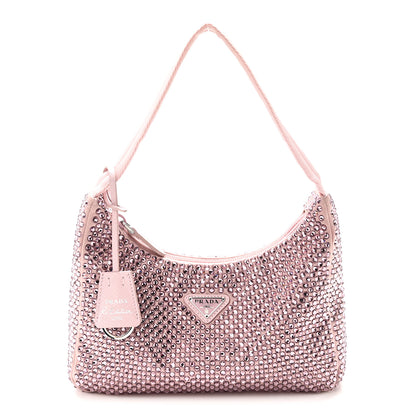 Prada Satin Crystal Mini Re-Edition 2000 Bag Alabastro 1 of 9