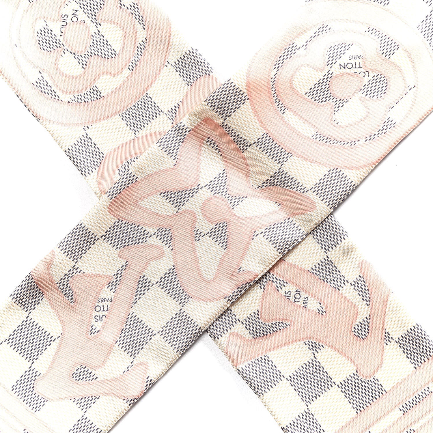 Louis Vuitton Silk Damier Azur Tahitienne Bandeau Rose Ballerine 3 of 5