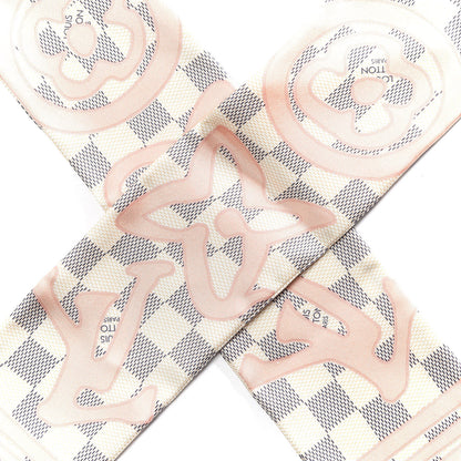 Louis Vuitton Silk Damier Azur Tahitienne Bandeau Rose Ballerine 3 of 5