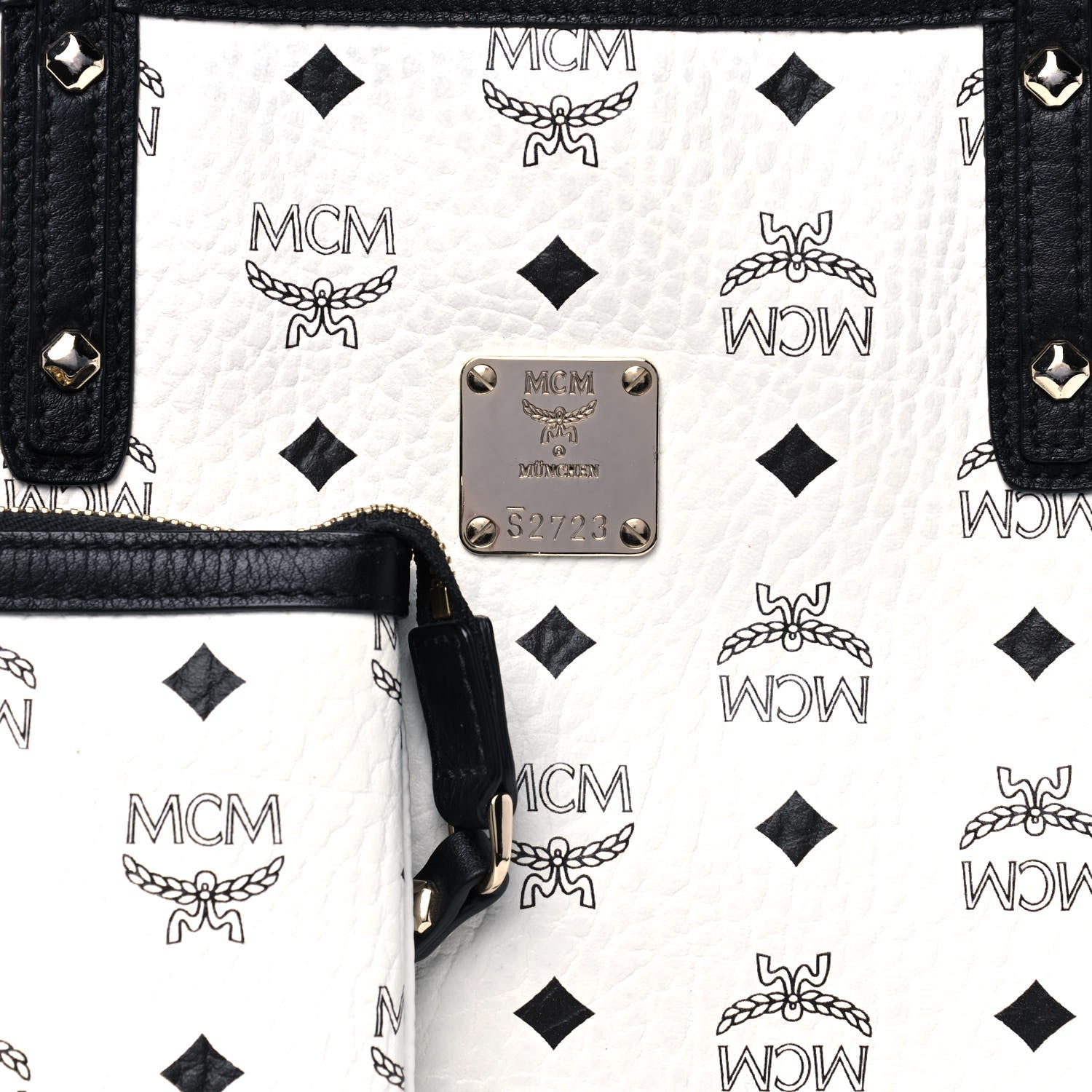 MCM Visetos Medium Project Reversible Shopper Tote White 7 of 12