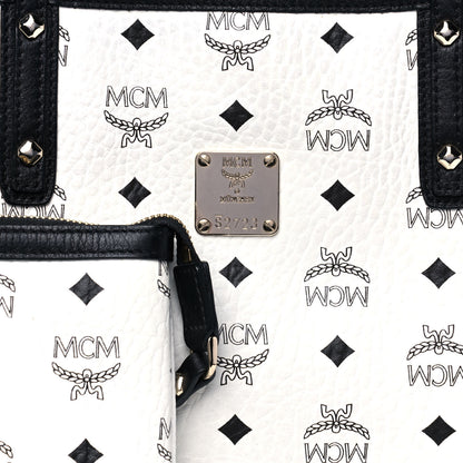 MCM Visetos Medium Project Reversible Shopper Tote White 7 of 12