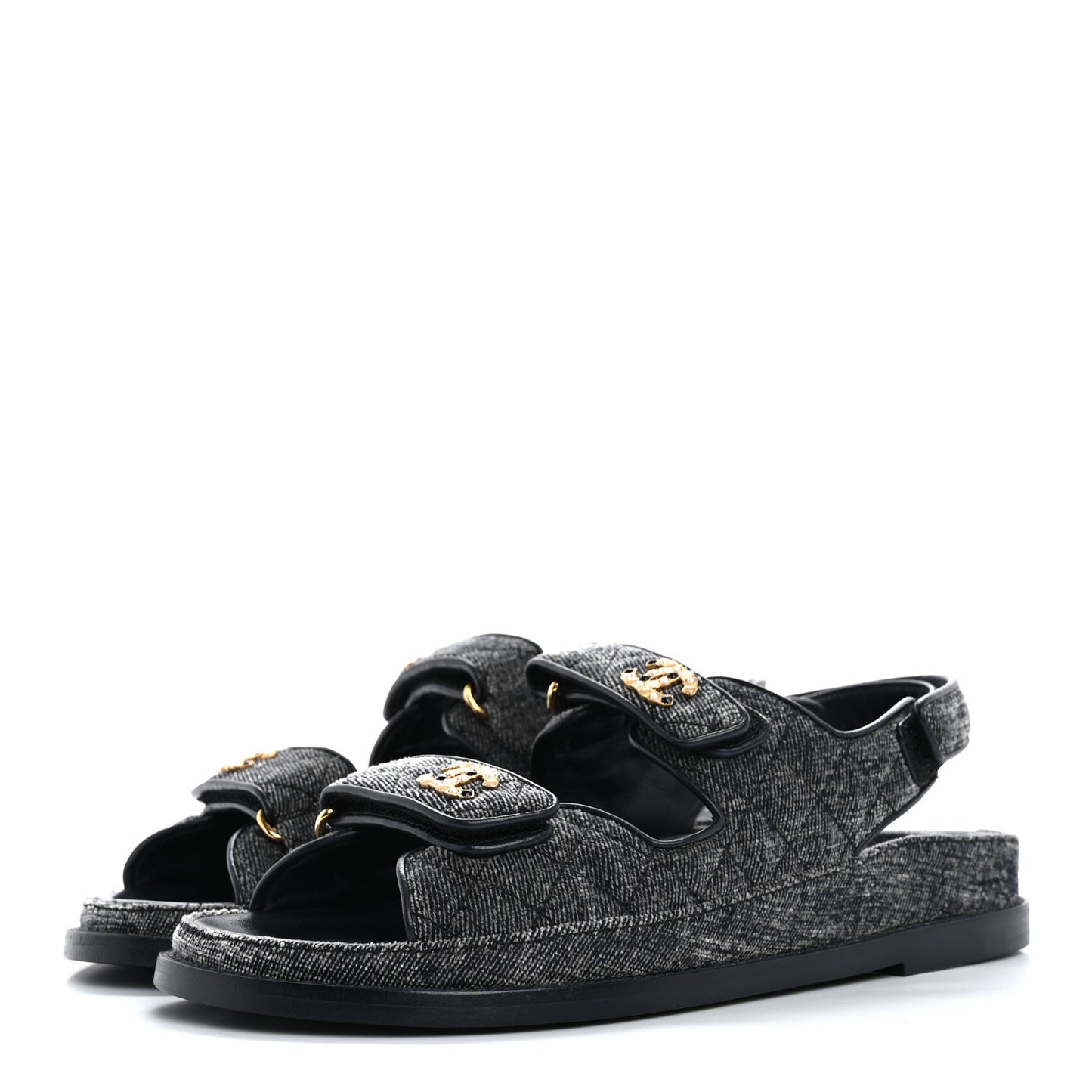 Velvet Velcro Dad Sandals 38.5 Grey