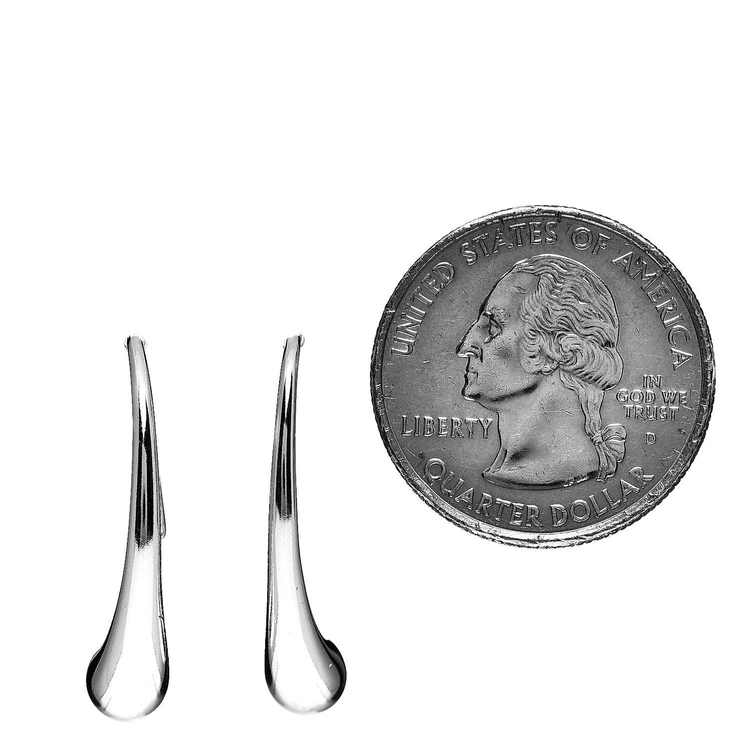 Tiffany Sterling Silver Elsa Peretti Teardrop Hoop Earrings 2 of 4