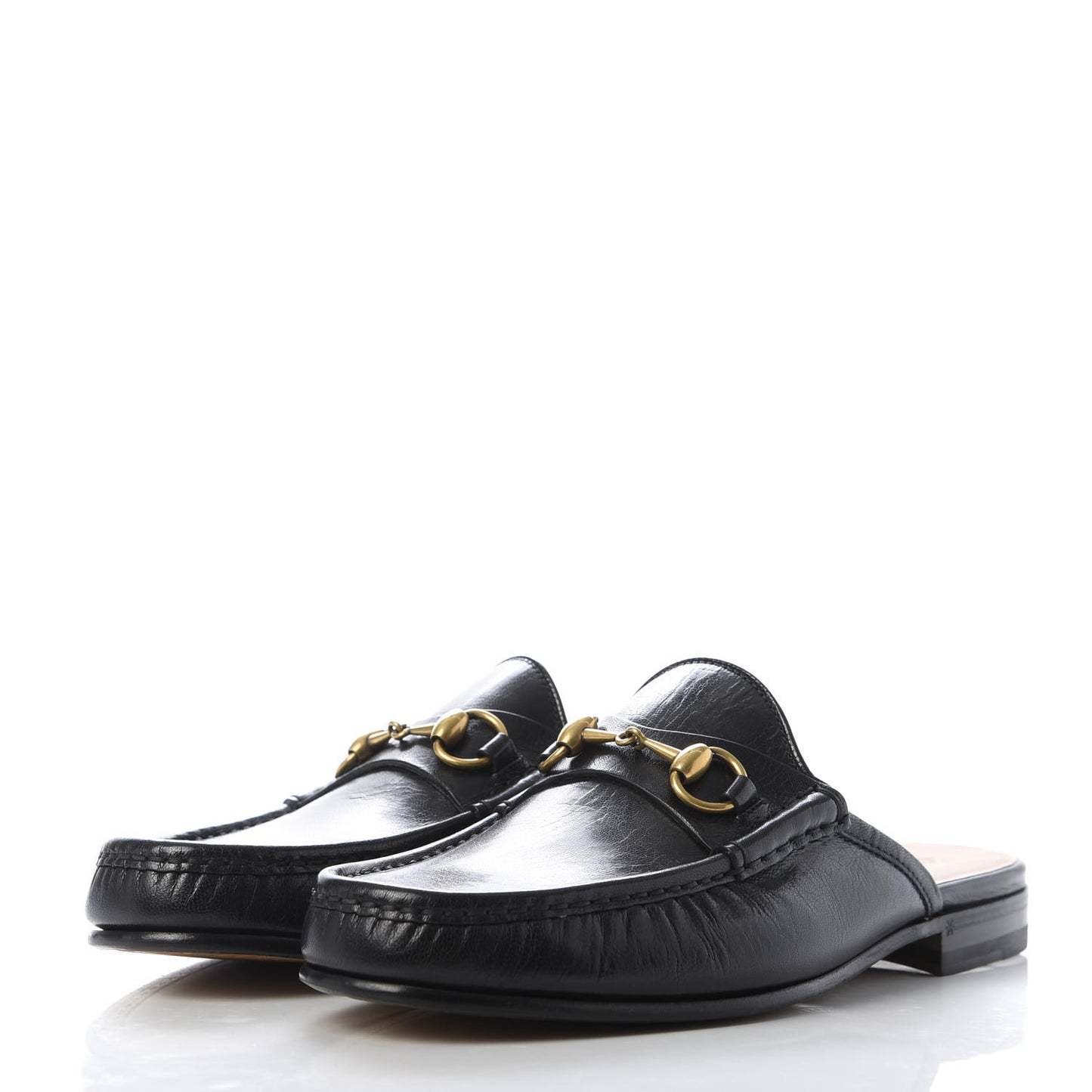 Goatskin Mens Horsebit Slippers 8 Black