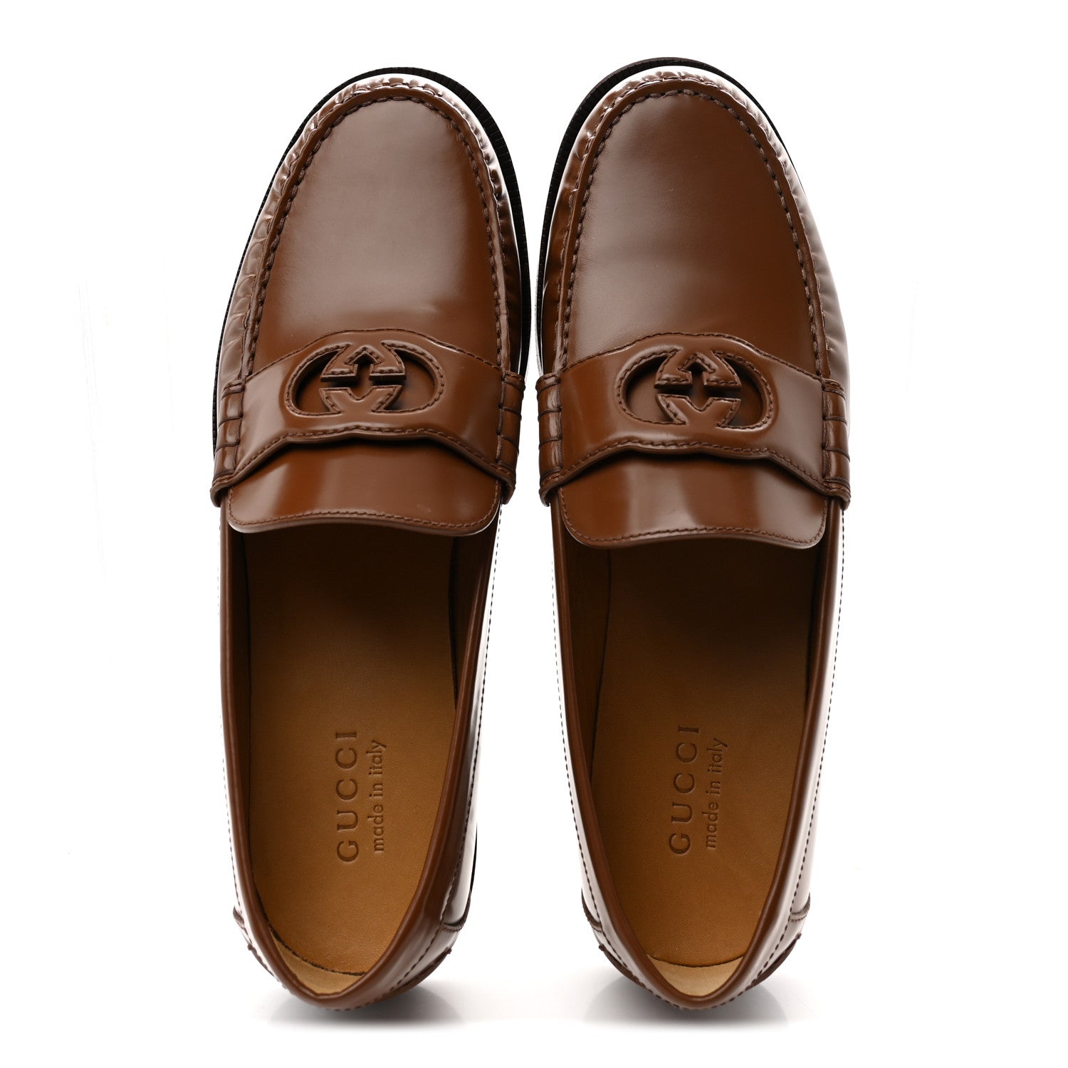 Gucci Calfskin Womens Interlocking G Millennial Ribot Loafers 37.5 Cuir 11 Cuir 2 of 10