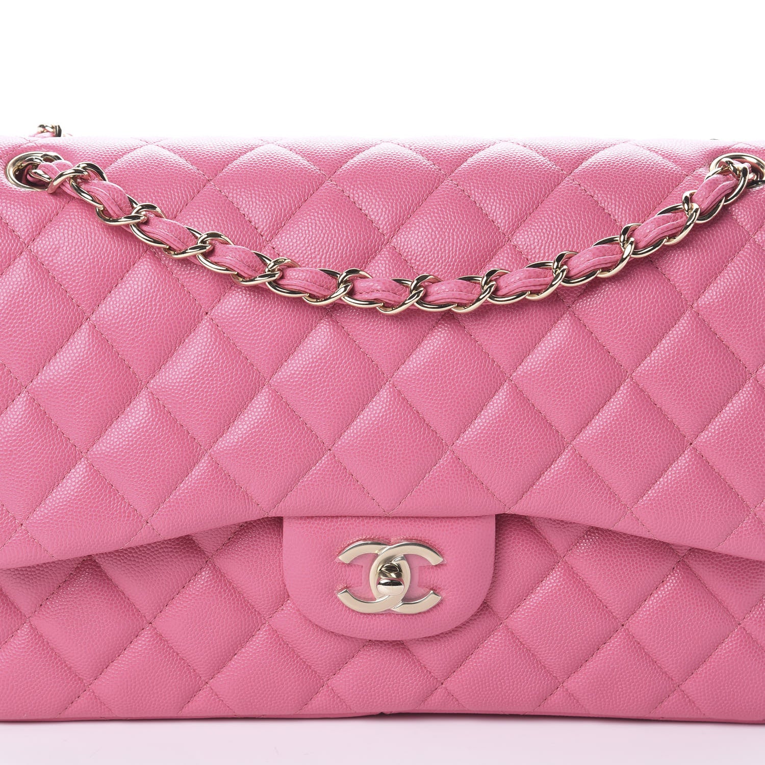Chanel Caviar Quilted Jumbo Double Flap Pink 9 of 9