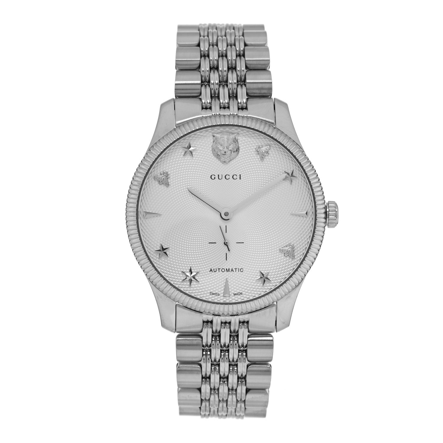 Gucci Stainless Steel 40mm G-Timeless Charm Automatic Watch 1 of 4