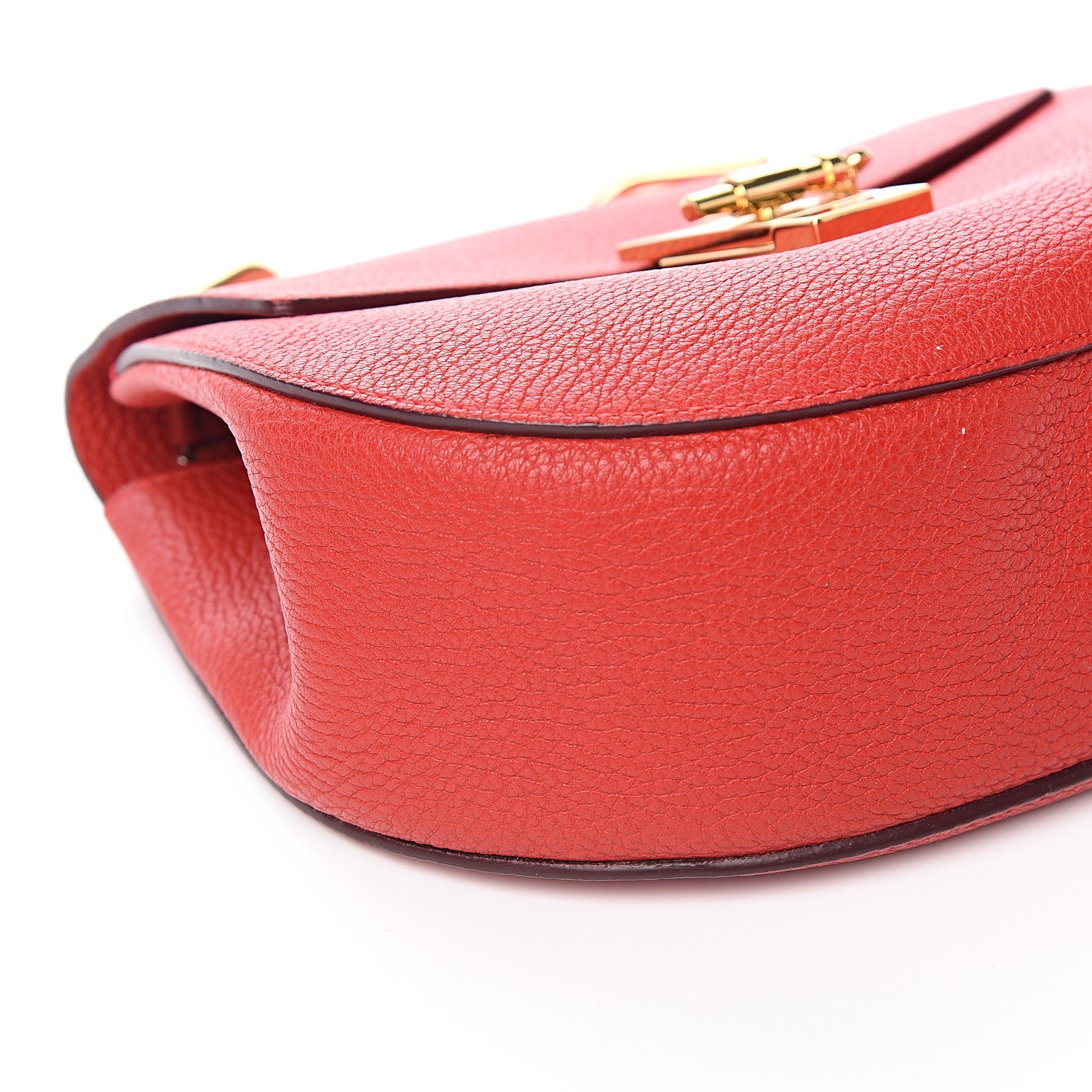 Chloe Grained Lambskin Drew Shoulder Bag Plaid Red 6 of 8