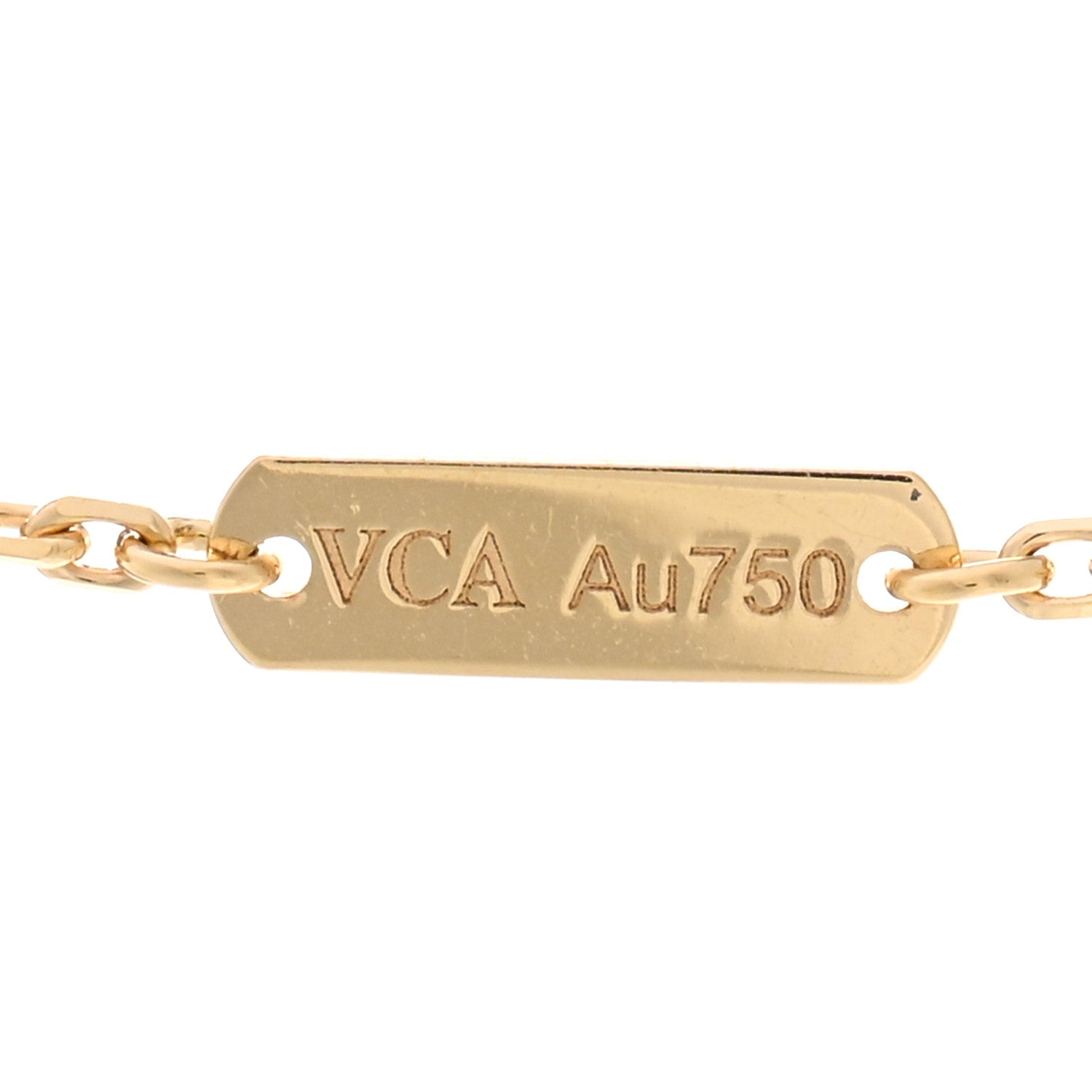 Van Cleef & Arpels 18K Yellow Gold Mother of Pearl Vintage Alhambra Pendant Necklace 4 of 6