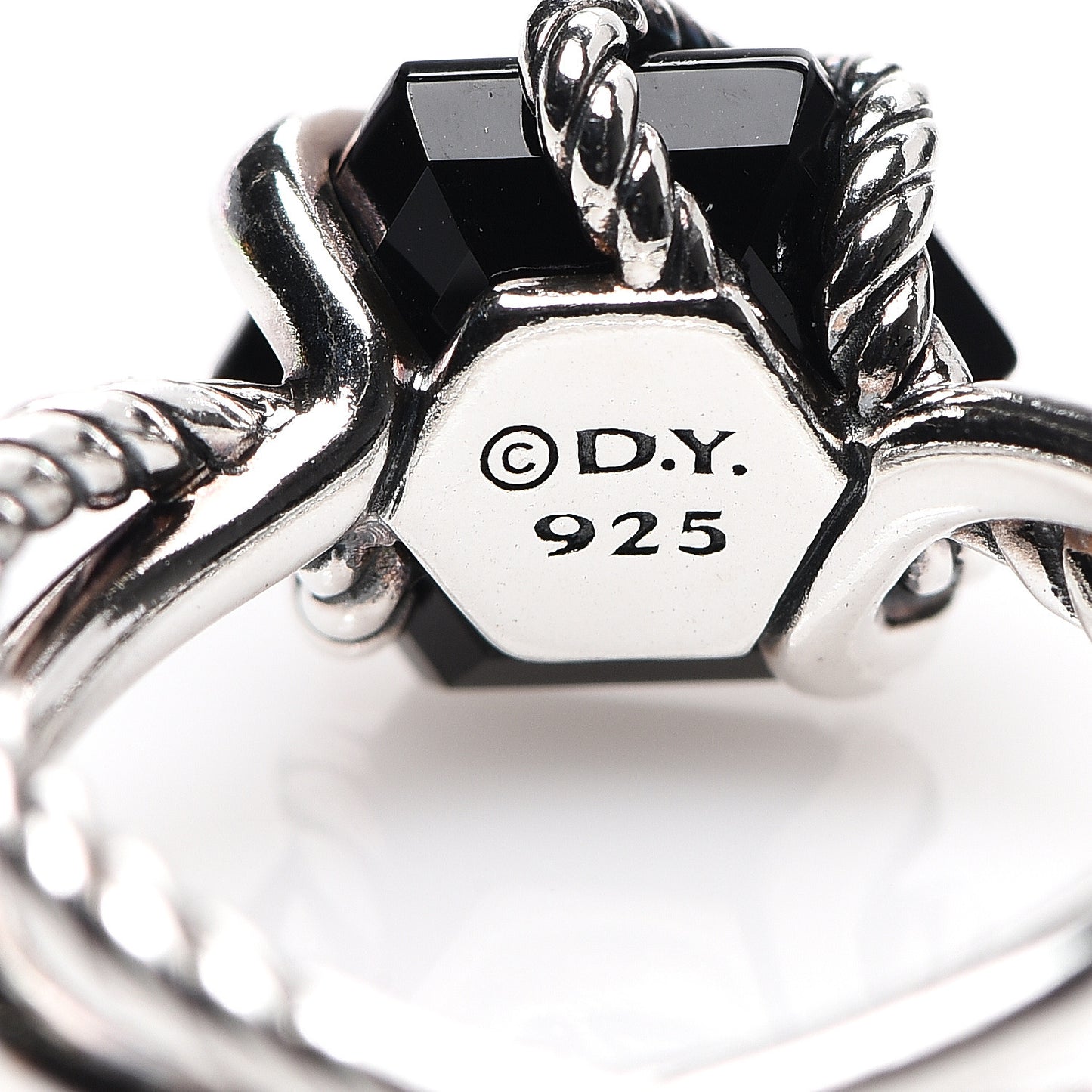 Sterling Silver Diamond Black Onyx 10mm Cable Wrap Ring 52 6