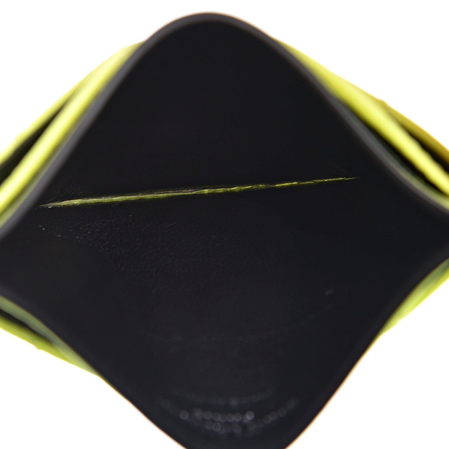 Saint Laurent Patent Grain De Poudre Matelasse Chevron Monogram Credit Card Case Neon Yellow 5 of 9