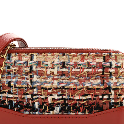 Chanel Tweed Calfskin Small Gabrielle Clutch With Chain Red 11 of 14