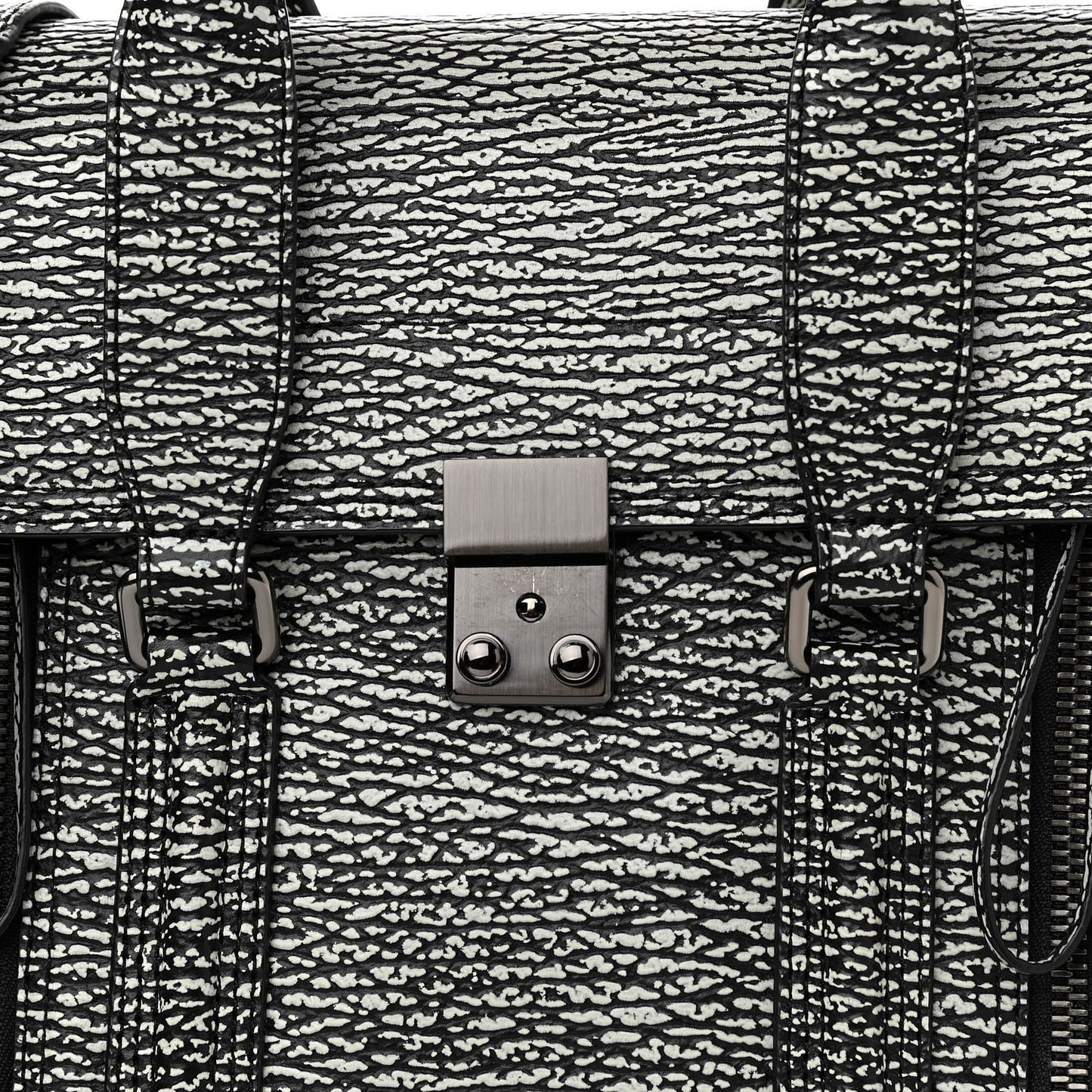 Textured Calfskin Medium Pashli Satchel Black Cream