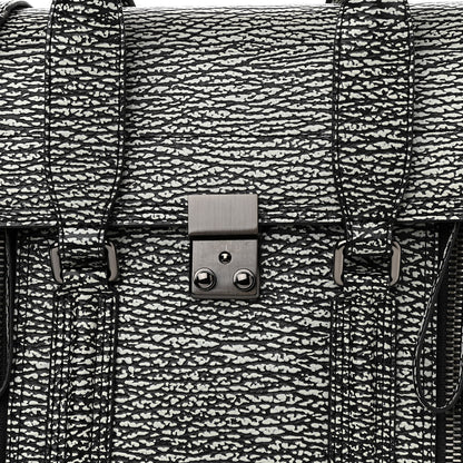 3.1 Phillip Lim Textured Calfskin Medium Pashli Satchel Black Cream 8 of 10