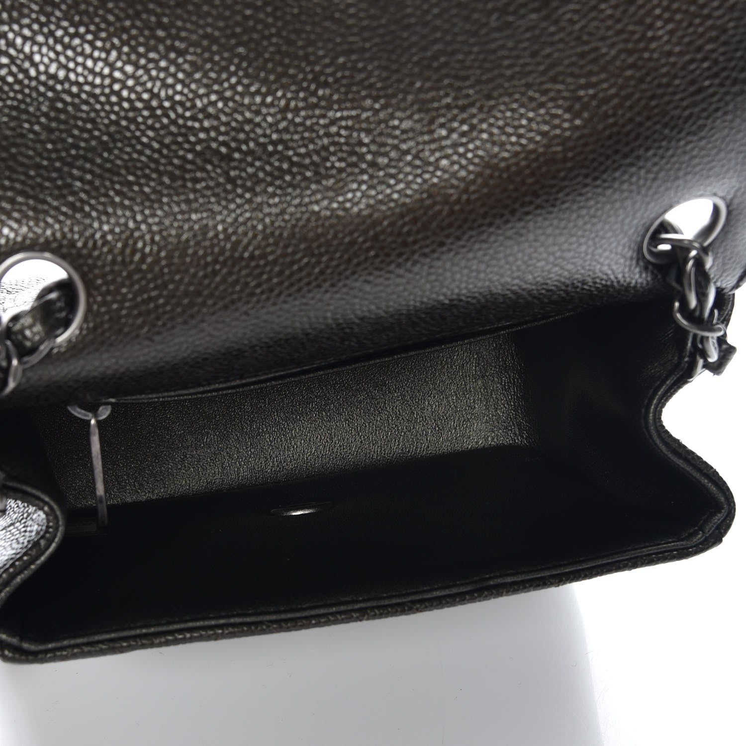 Chanel Metallic Caviar Quilted Mini Square Flap Dark Charcoal 5 of 8