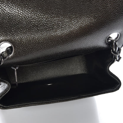Chanel Metallic Caviar Quilted Mini Square Flap Dark Charcoal 5 of 8