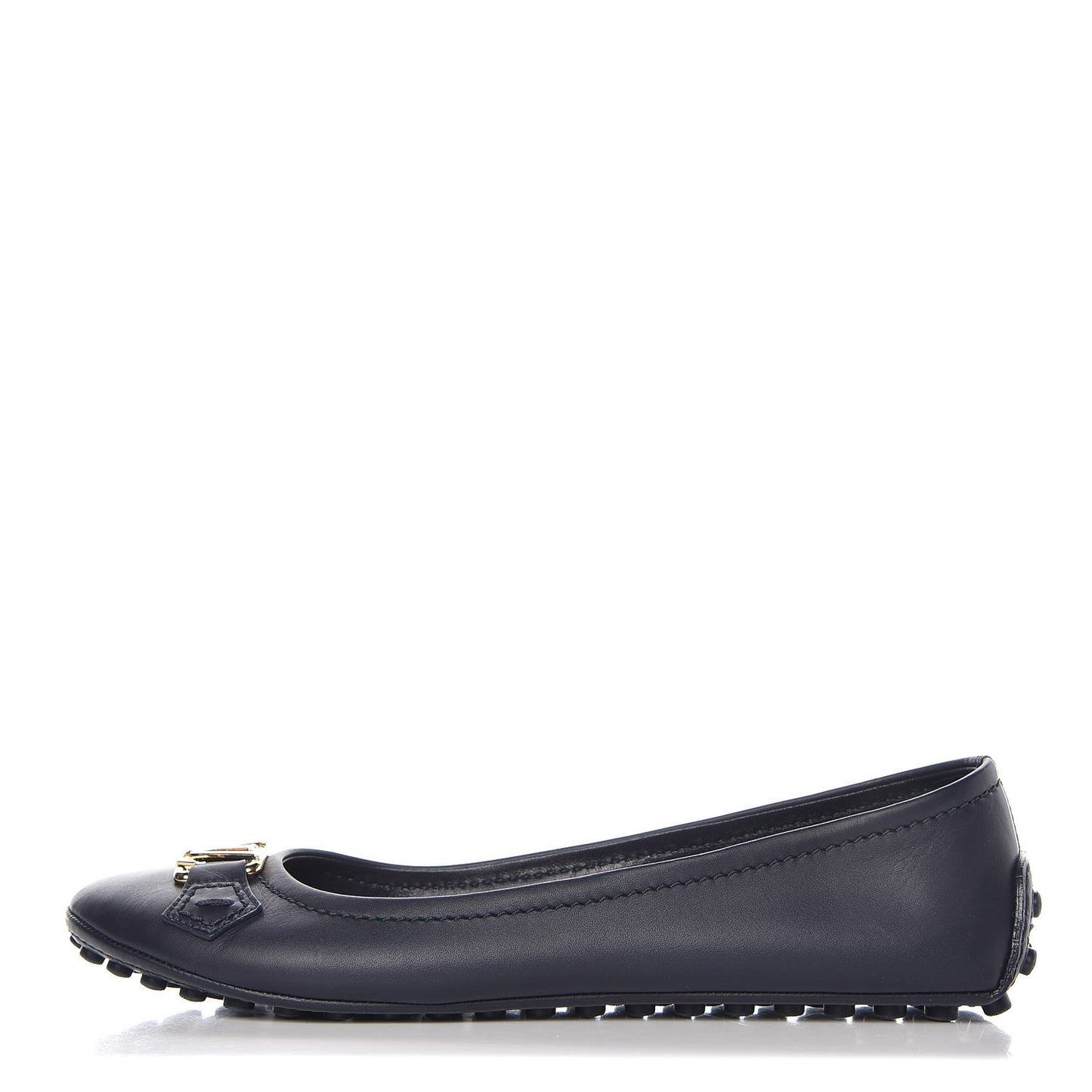 Calfskin Oxford Ballerina Flats 39 Navy