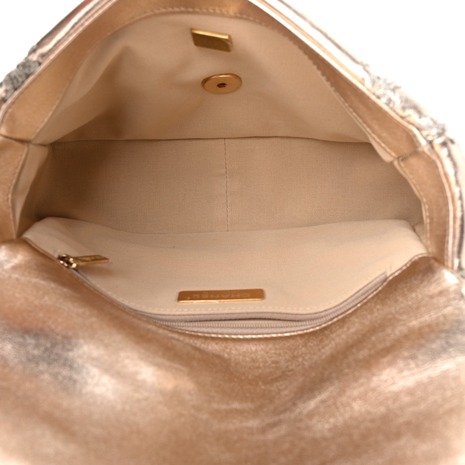 Chanel Metallic Calfskin Crochet Medium Chanel 19 Flap Gold 5 of 11