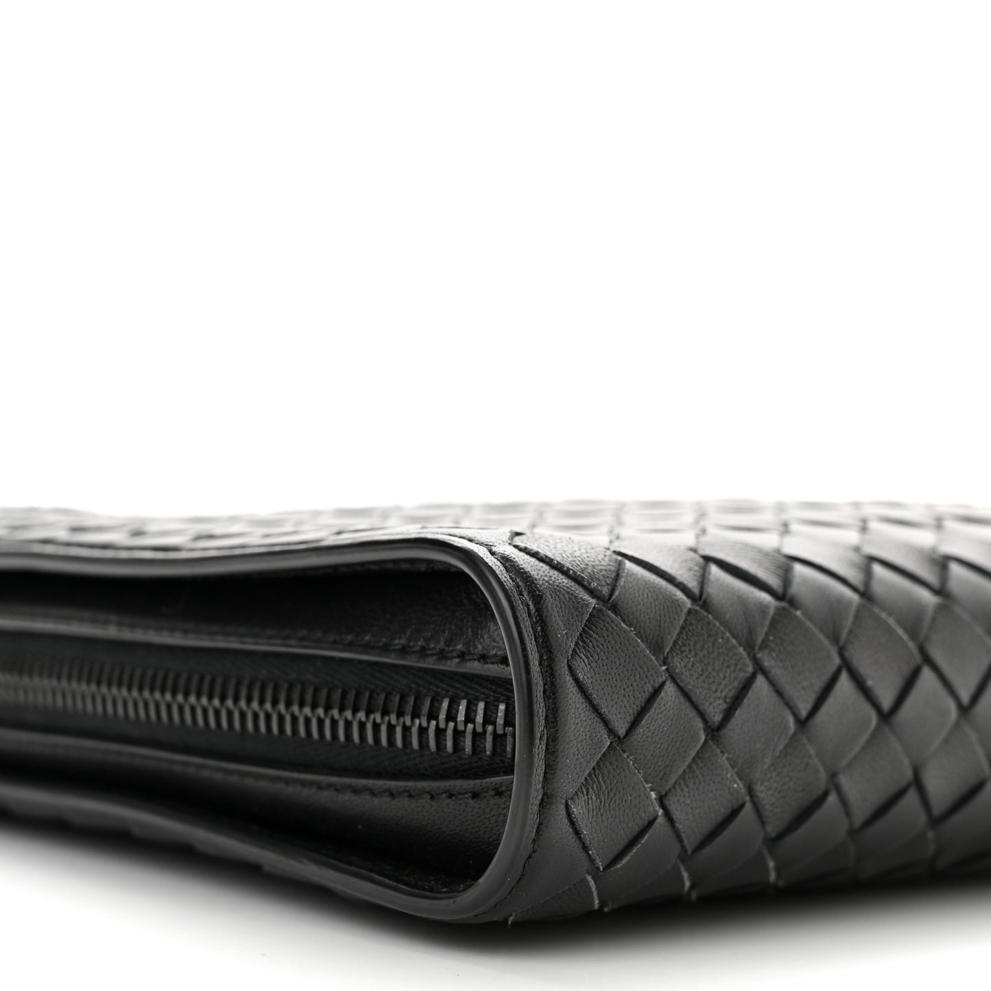 Nappa Intrecciato Chain Wallet Black