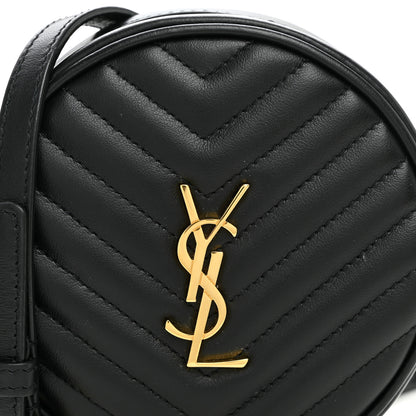 Saint Laurent Calfskin Matelasse Chevron Quilted Baby Round Vinyle Belt Bag Black 7 of 9