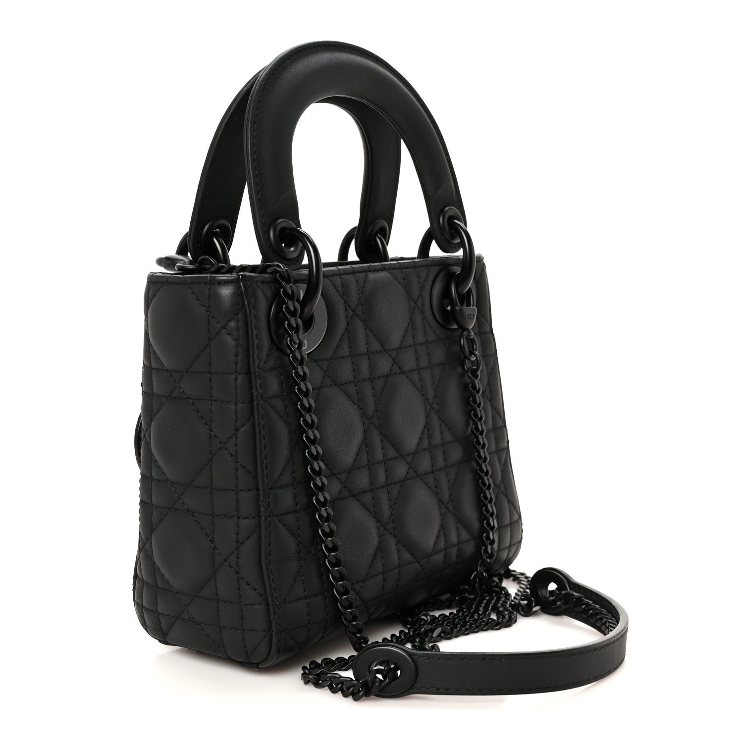 Christian Dior Ultra Matte Calfskin Cannage Mini Lady Dior Black 3 of 11