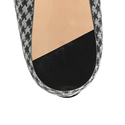 Jimmy Choo Glitter Houndstooth Wheel Weekend Slipper 38 Black Silver 10 of 13