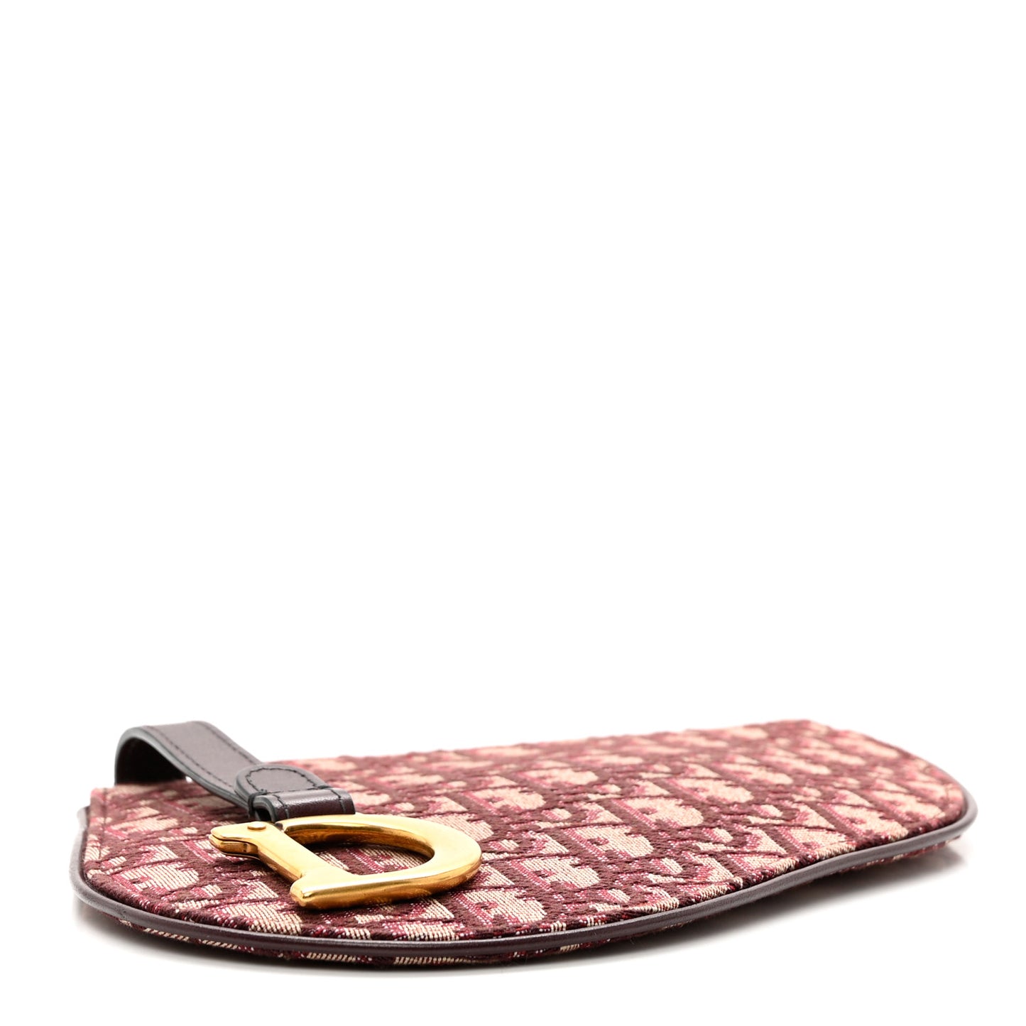Oblique Saddle Pouch Clutch Bordeaux