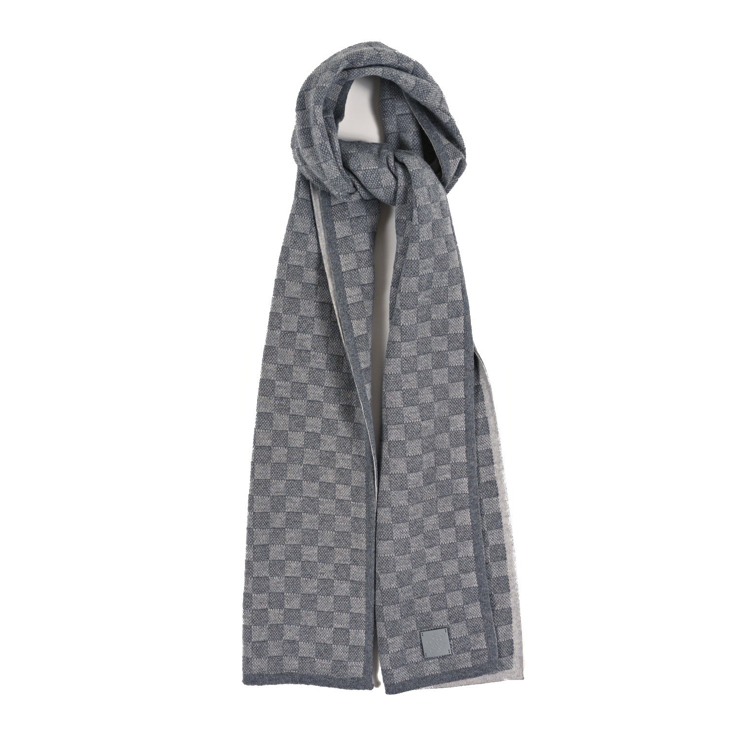 Louis Vuitton Wool Petit Damier Graphite Scarf Light Grey 1 of 3