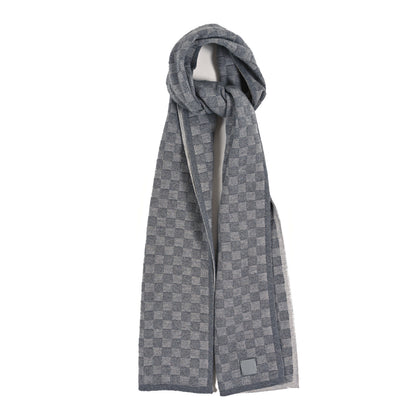 Louis Vuitton Wool Petit Damier Graphite Scarf Light Grey 1 of 3
