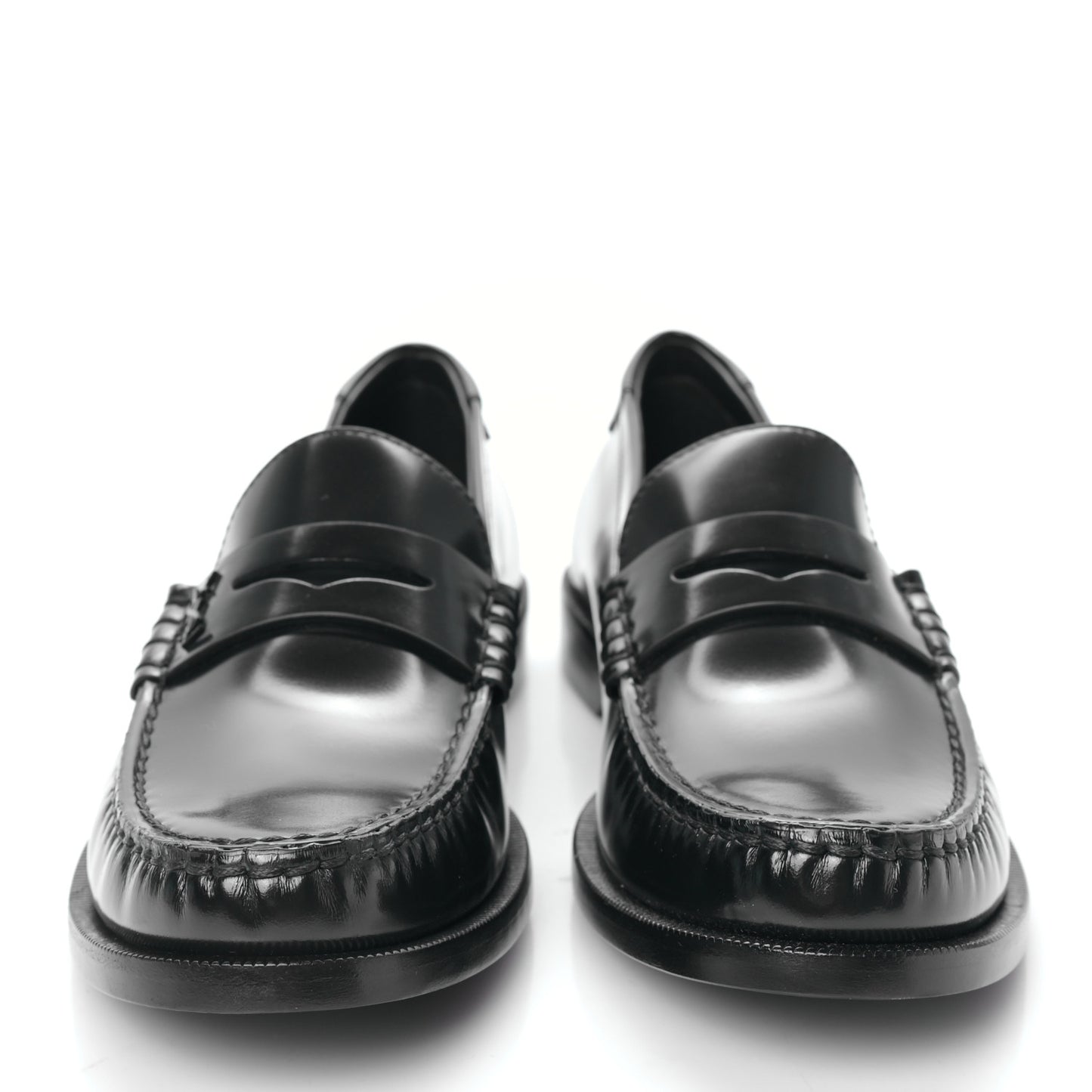Calfskin Penny Loafers 39.5 Black