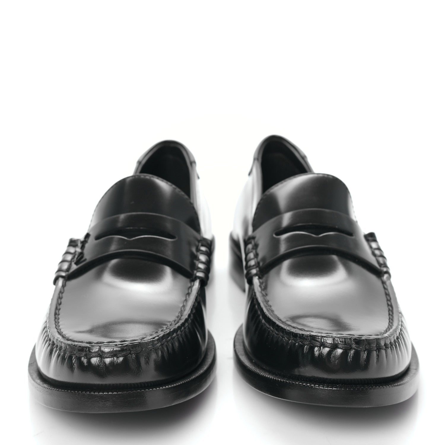 Saint Laurent Calfskin Penny Loafers 39.5 Black 2 of 8