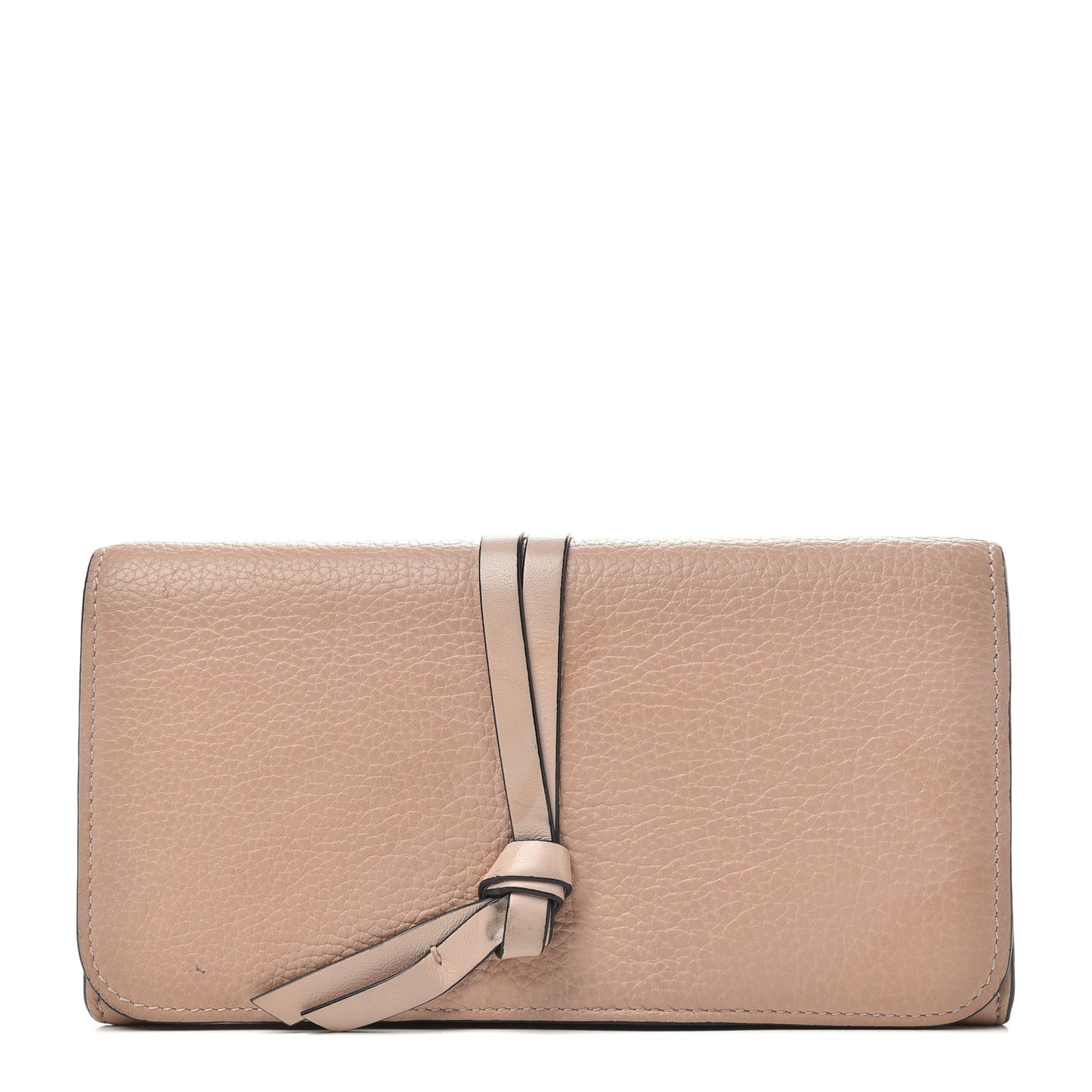 Calfskin Alphabet Long Wallet Blush Nude
