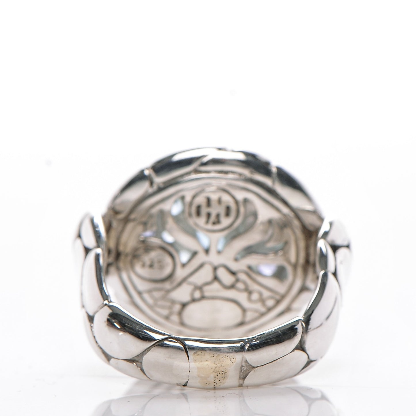 Sterling Silver Topaz Iolite Aquamarine Kali Round Lava Ring 52 6