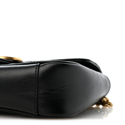 Gucci Calfskin Matelasse Mini GG Marmont Shoulder Bag Black 10 of 12